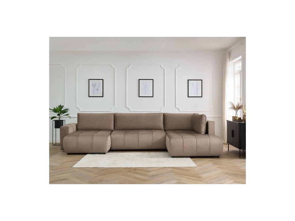 Arsene - Panoramic Sofa Bed with Storage - Velvet - Left-hand Corner
