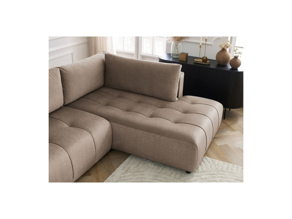 Arsene - Panoramic Sofa Bed with Storage - Velvet - Left-hand Corner