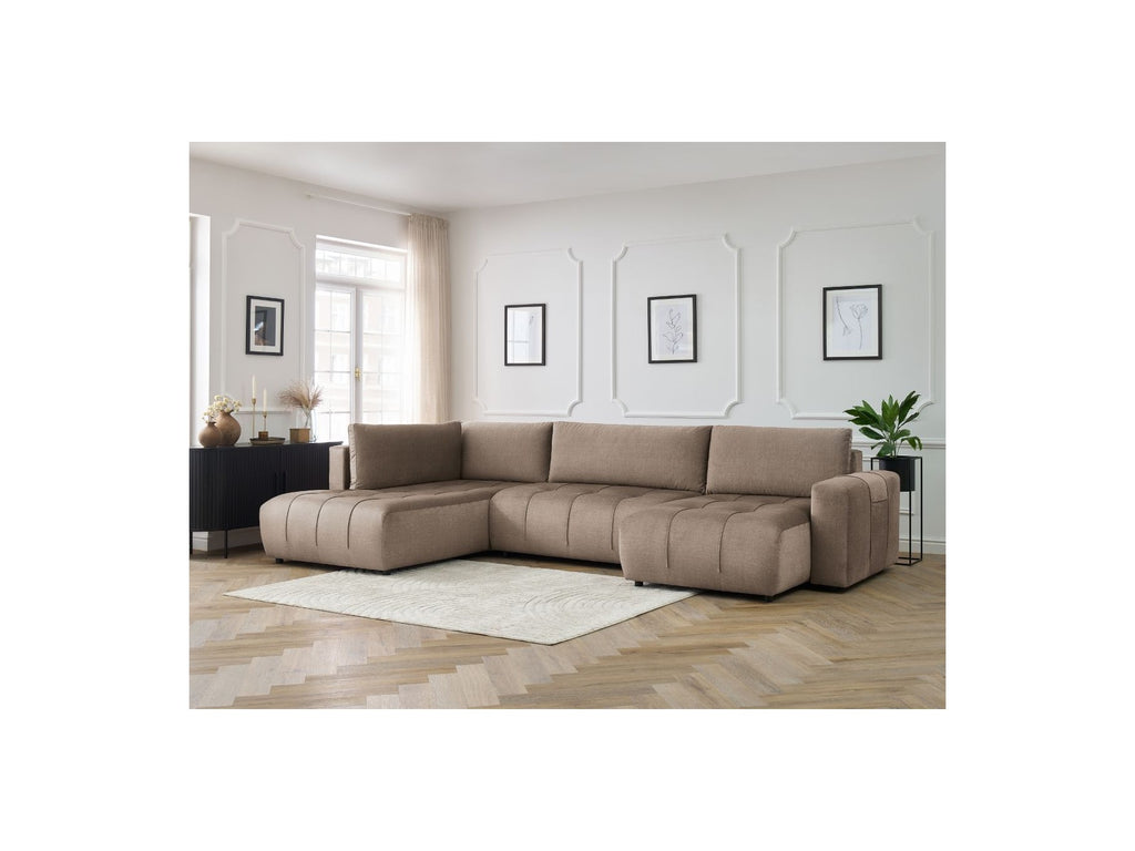 Arsene - Convertible Panoramic Sofa with Storage - Velvet - Right-hand Corner