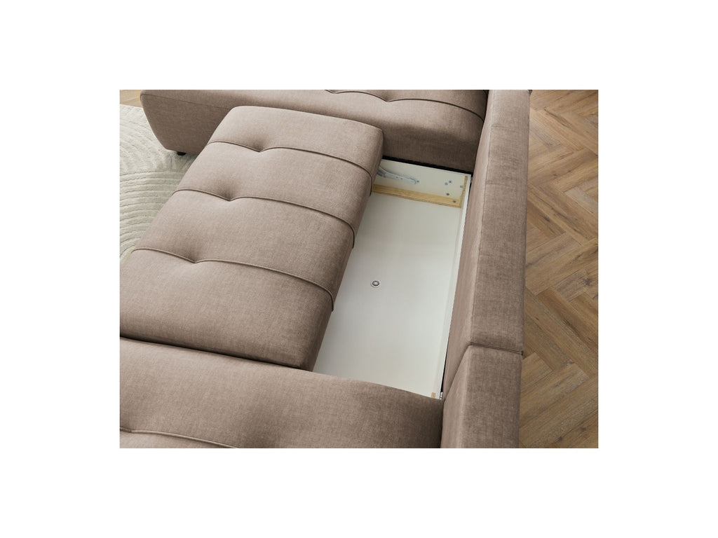 Arsene - Convertible Panoramic Sofa with Storage - Velvet - Right-hand Corner