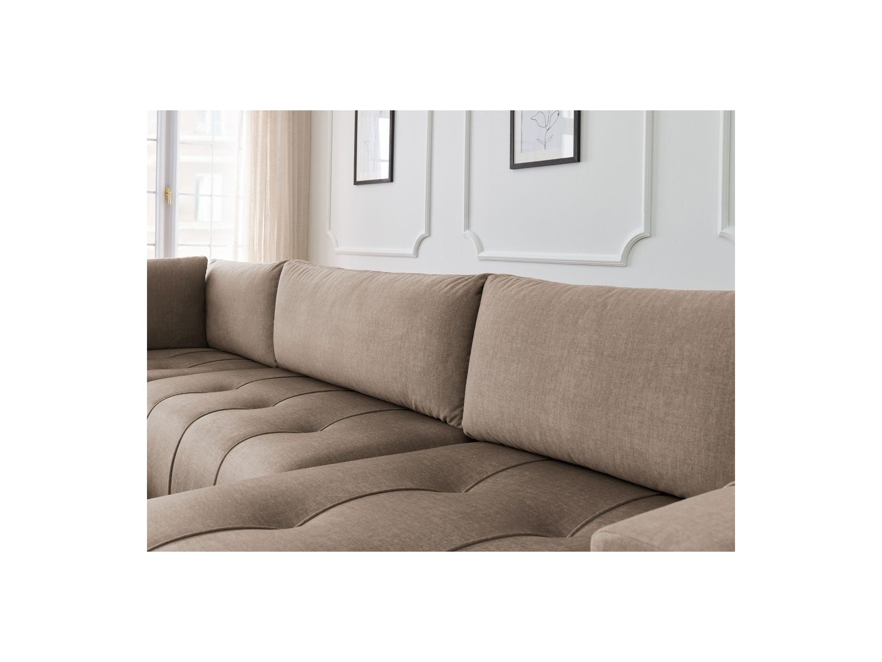Arsene - Convertible Panoramic Sofa with Storage - Velvet - Right-hand Corner