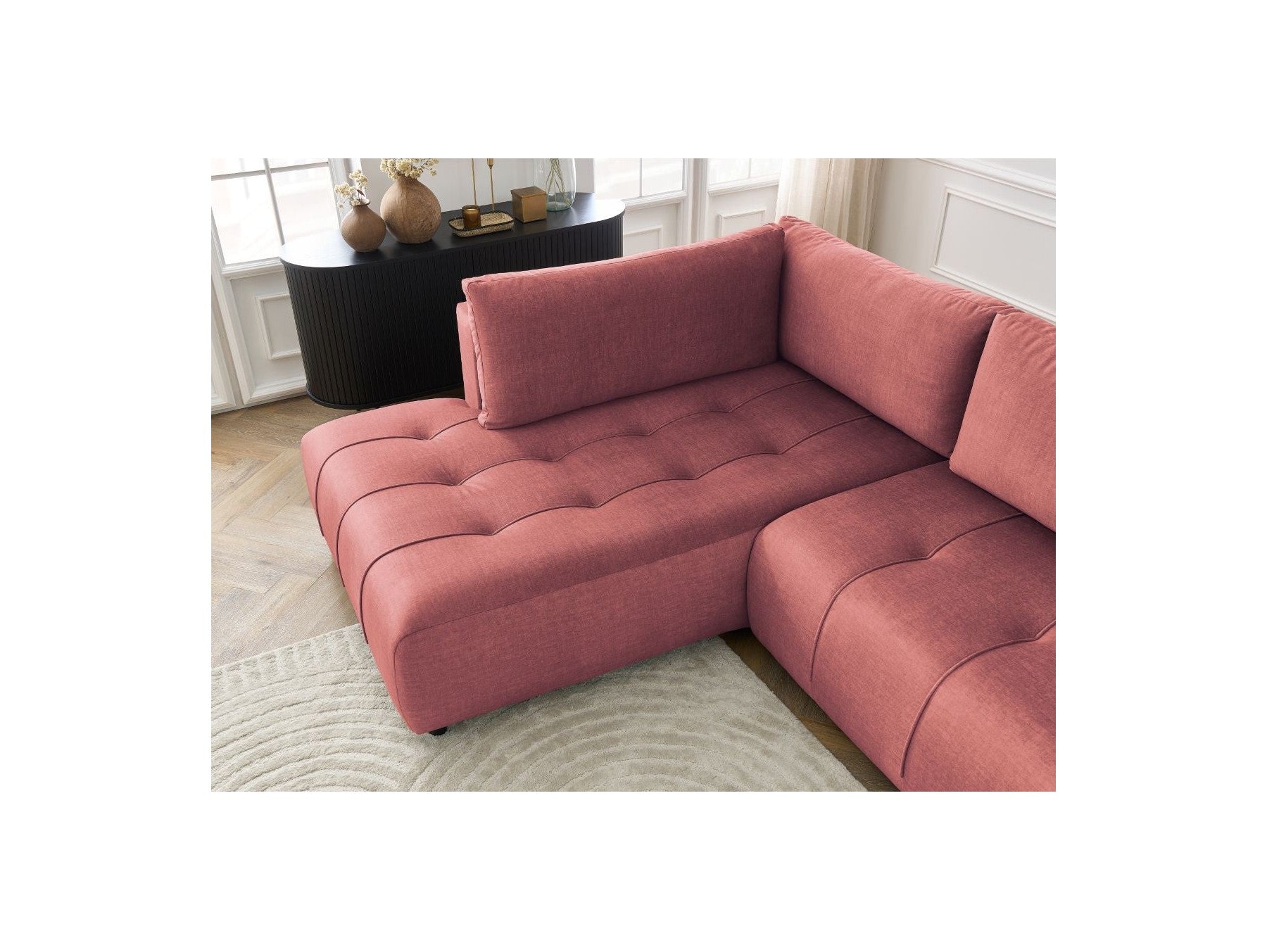 Arsene - Canapé D'Angle L Convertible Coffre - Velours - Angle Gauche