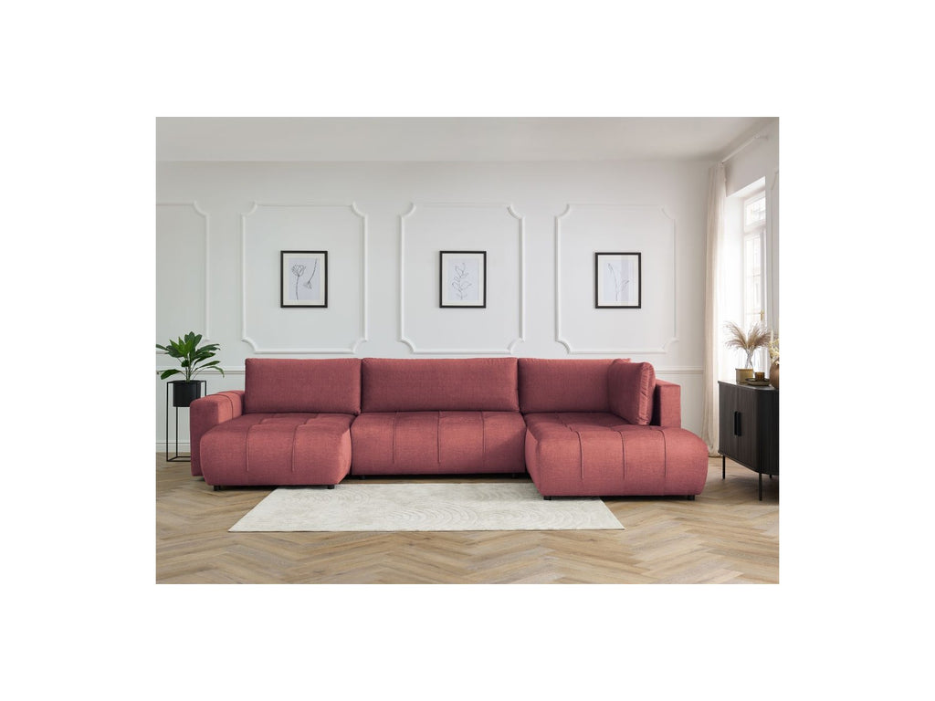 Arsene - Panoramic Sofa Bed with Storage - Velvet - Left-hand Corner