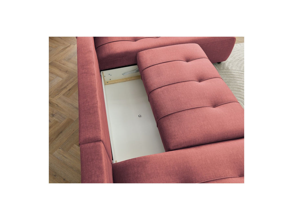 Arsene - Panoramic Sofa Bed with Storage - Velvet - Left-hand Corner