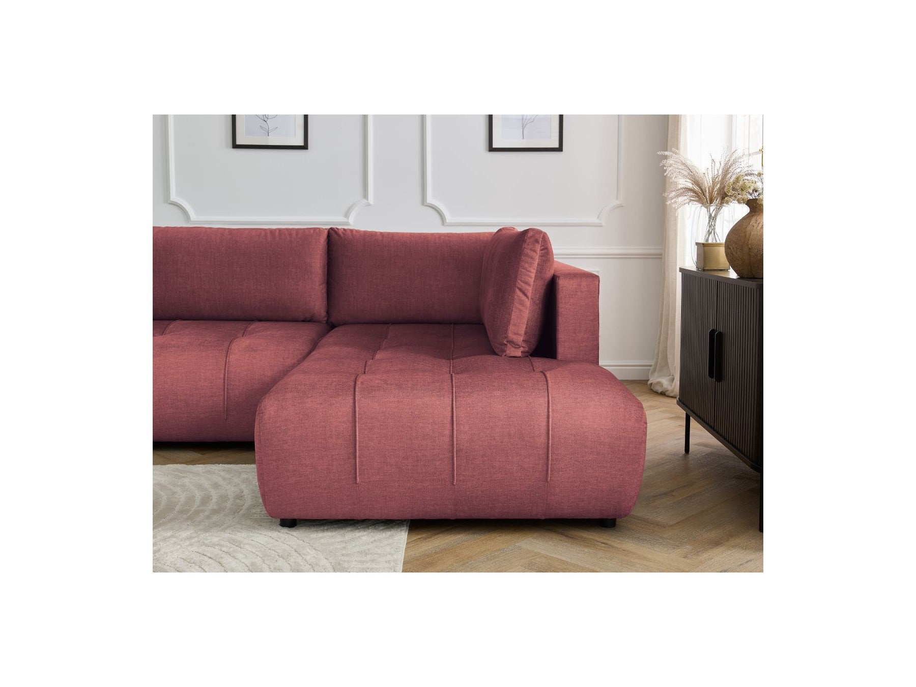 Arsene - Panoramic Sofa Bed with Storage - Velvet - Left-hand Corner