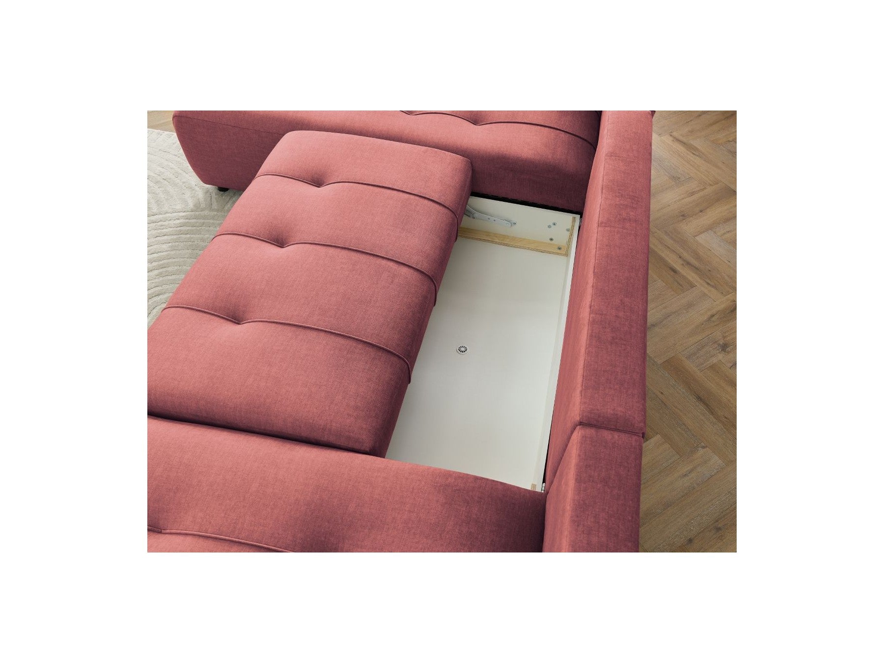 Arsene - Convertible Panoramic Sofa with Storage - Velvet - Right-hand Corner