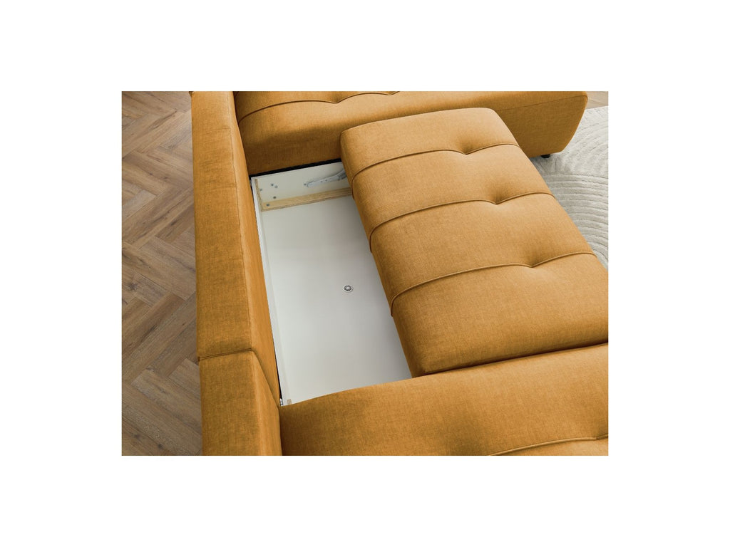 Arsene - Panoramic Sofa Bed with Storage - Velvet - Left-hand Corner