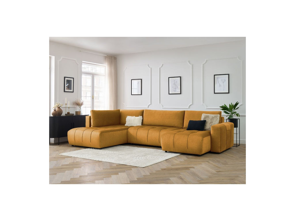 Arsene - Convertible Panoramic Sofa with Storage - Velvet - Right-hand Corner