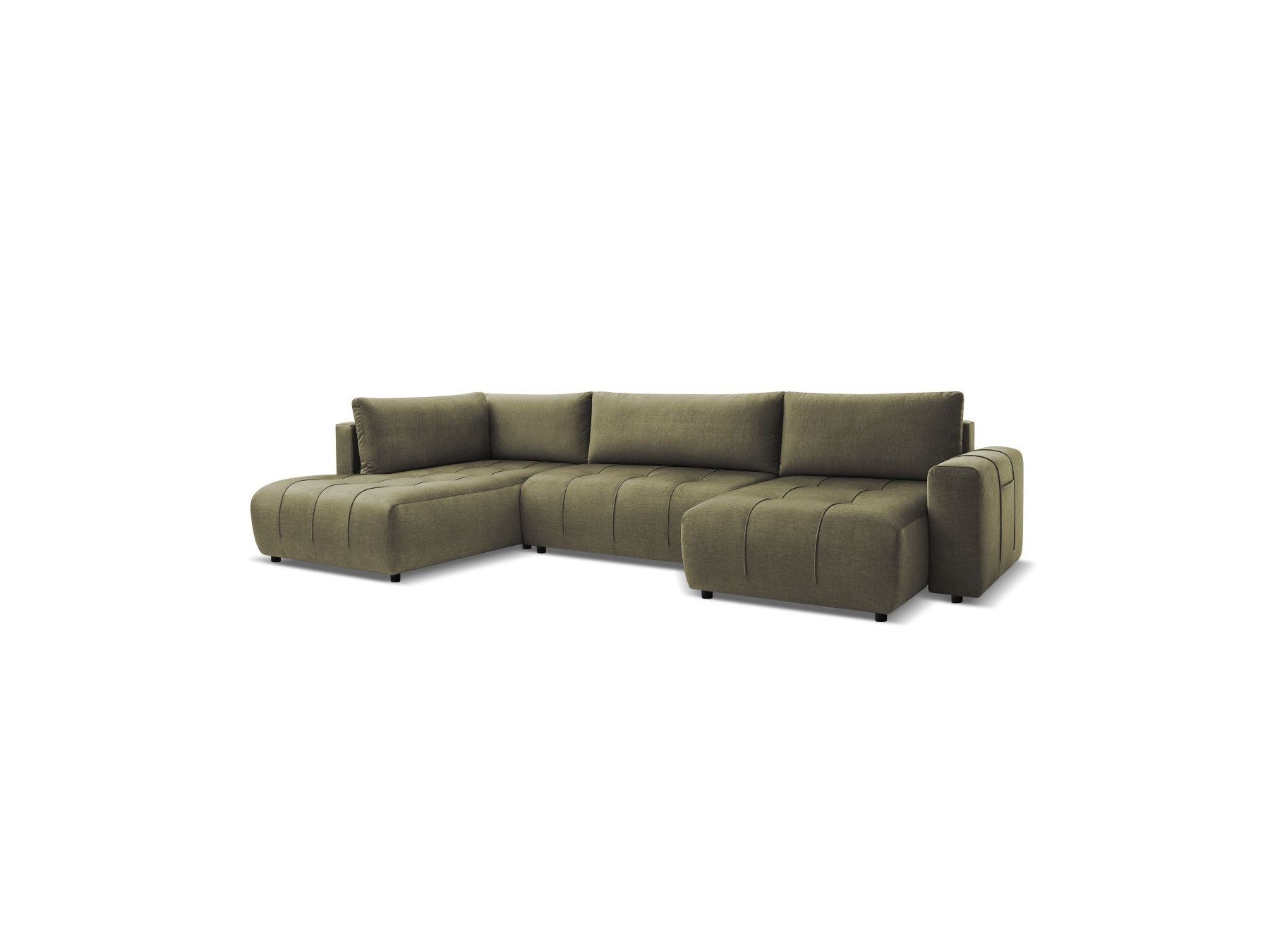 Arsene - Convertible Panoramic Sofa with Storage - Velvet - Right-hand Corner