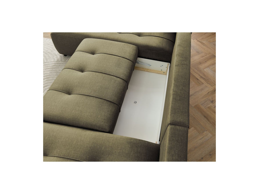Arsene - Convertible Panoramic Sofa with Storage - Velvet - Right-hand Corner