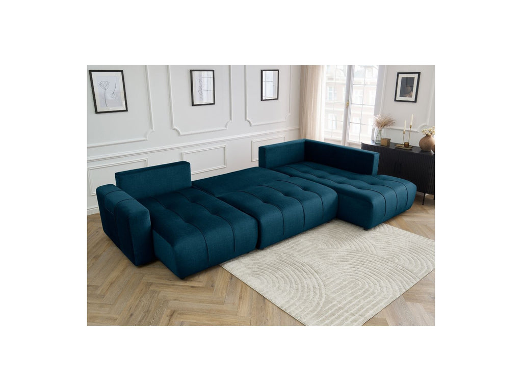 Arsene - Panoramic Sofa Bed with Storage - Velvet - Left-hand Corner