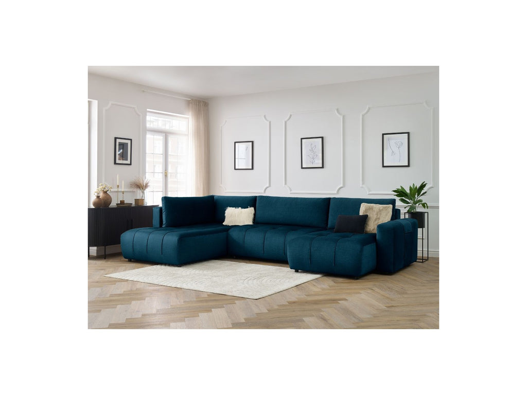Arsene - Convertible Panoramic Sofa with Storage - Velvet - Right-hand Corner