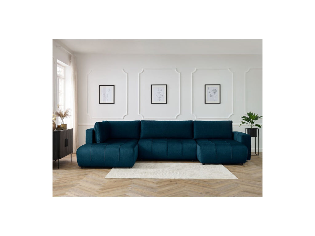 Arsene - Convertible Panoramic Sofa with Storage - Velvet - Right-hand Corner