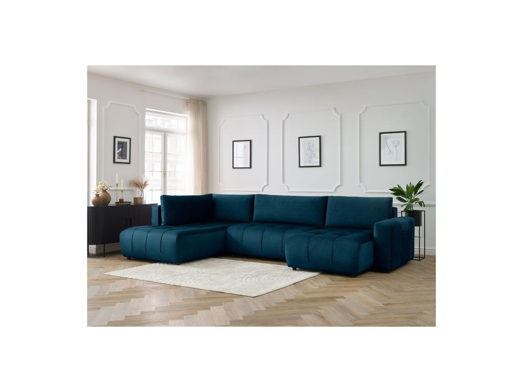 Arsene - Convertible Panoramic Sofa with Storage - Velvet - Right-hand Corner