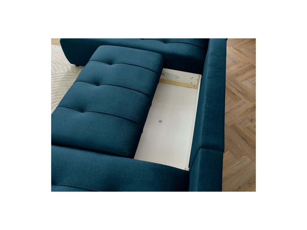 Arsene - Convertible Panoramic Sofa with Storage - Velvet - Right-hand Corner