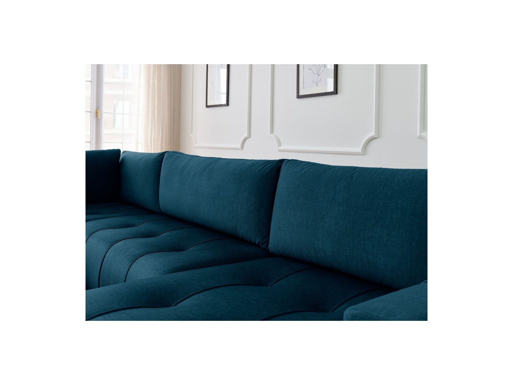 Arsene - Convertible Panoramic Sofa with Storage - Velvet - Right-hand Corner