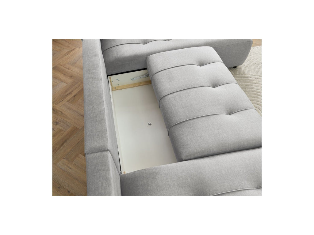 Arsene - Panoramic Sofa Bed with Storage - Velvet - Left-hand Corner