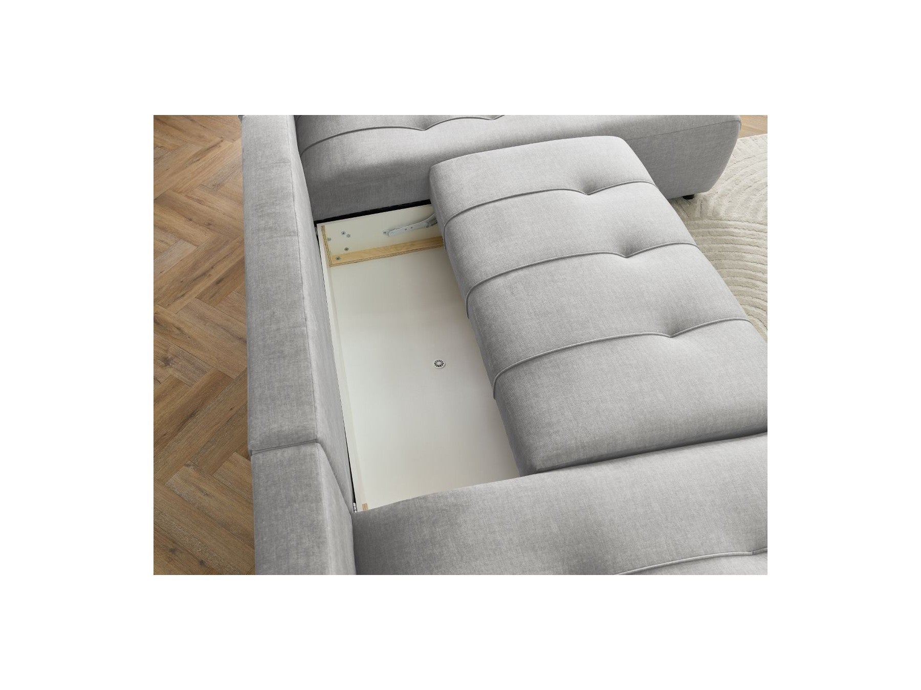 Arsene - Panoramic Sofa Bed with Storage - Velvet - Left-hand Corner