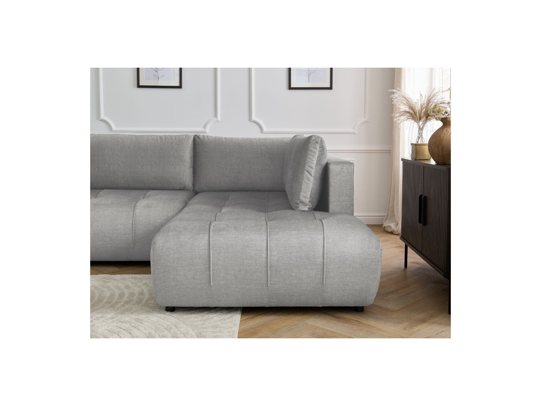 Arsene - Panoramic Sofa Bed with Storage - Velvet - Left-hand Corner