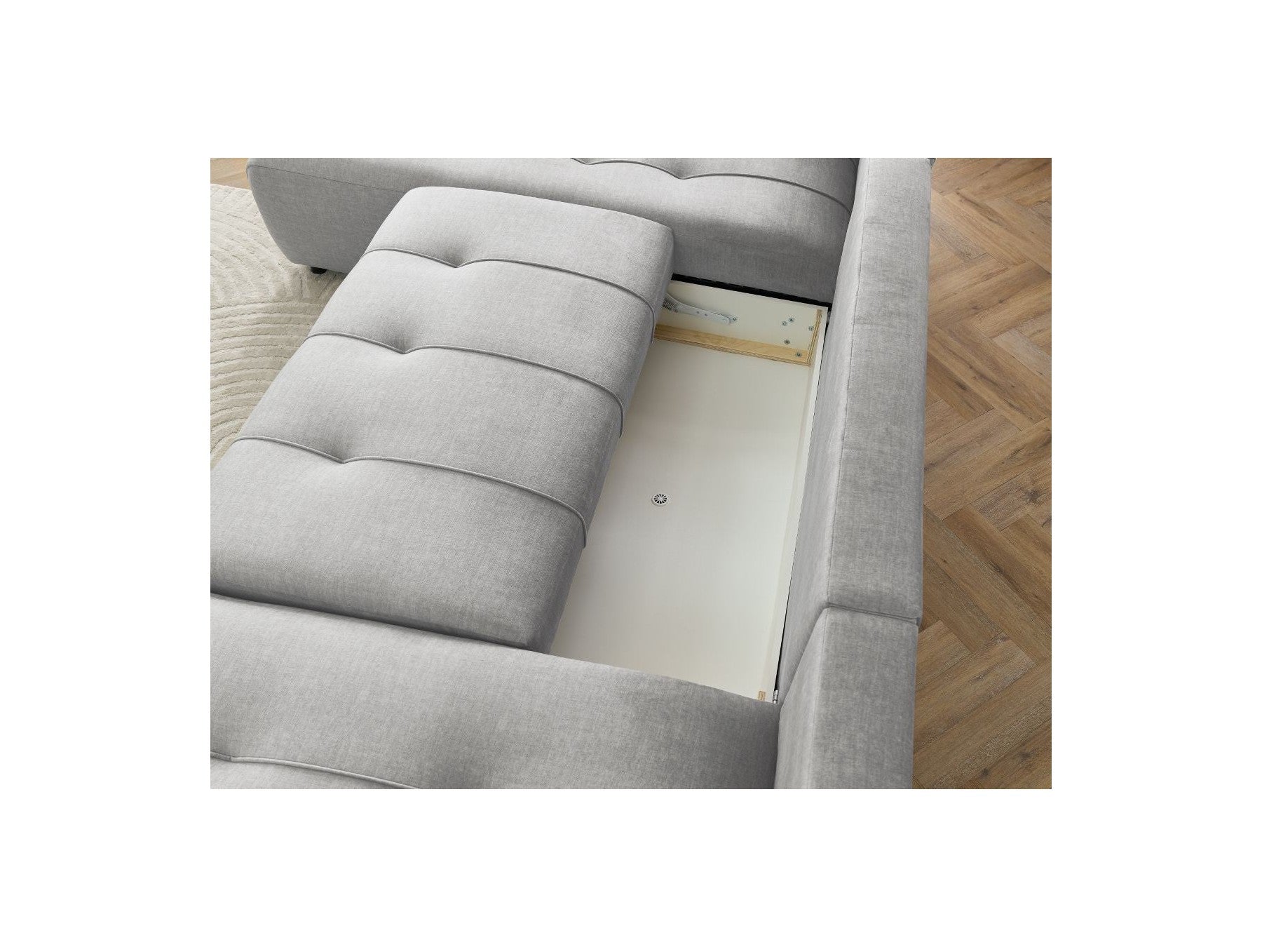 Arsene - Convertible Panoramic Sofa with Storage - Velvet - Right-hand Corner
