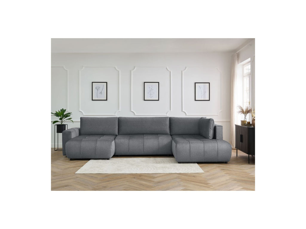 Arsene - Panoramic Sofa Bed with Storage - Velvet - Left-hand Corner