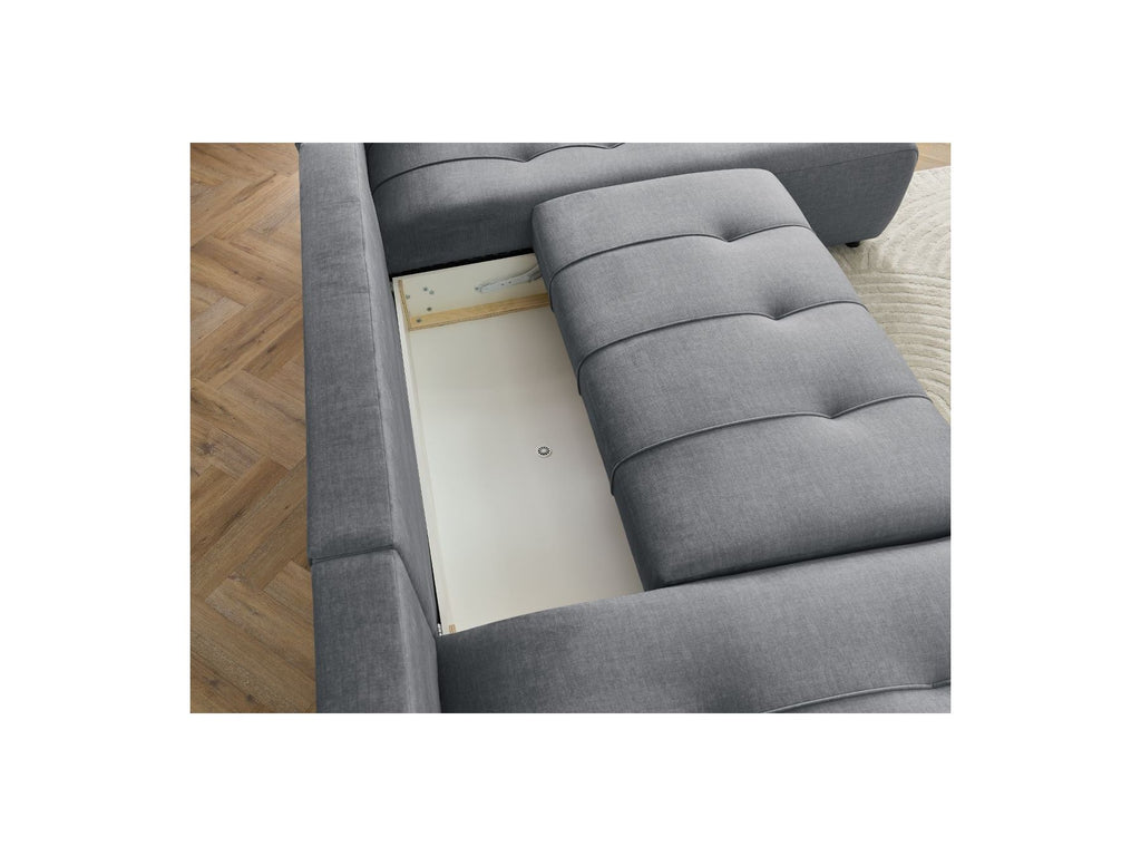 Arsene - Panoramic Sofa Bed with Storage - Velvet - Left-hand Corner