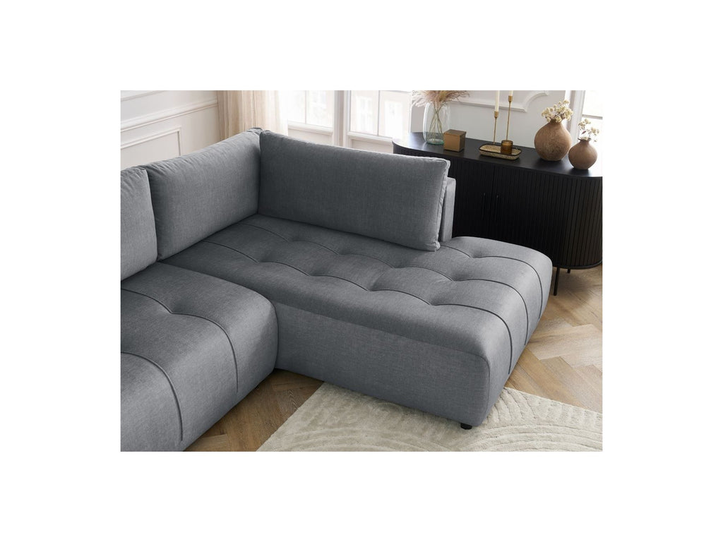 Arsene - Panoramic Sofa Bed with Storage - Velvet - Left-hand Corner