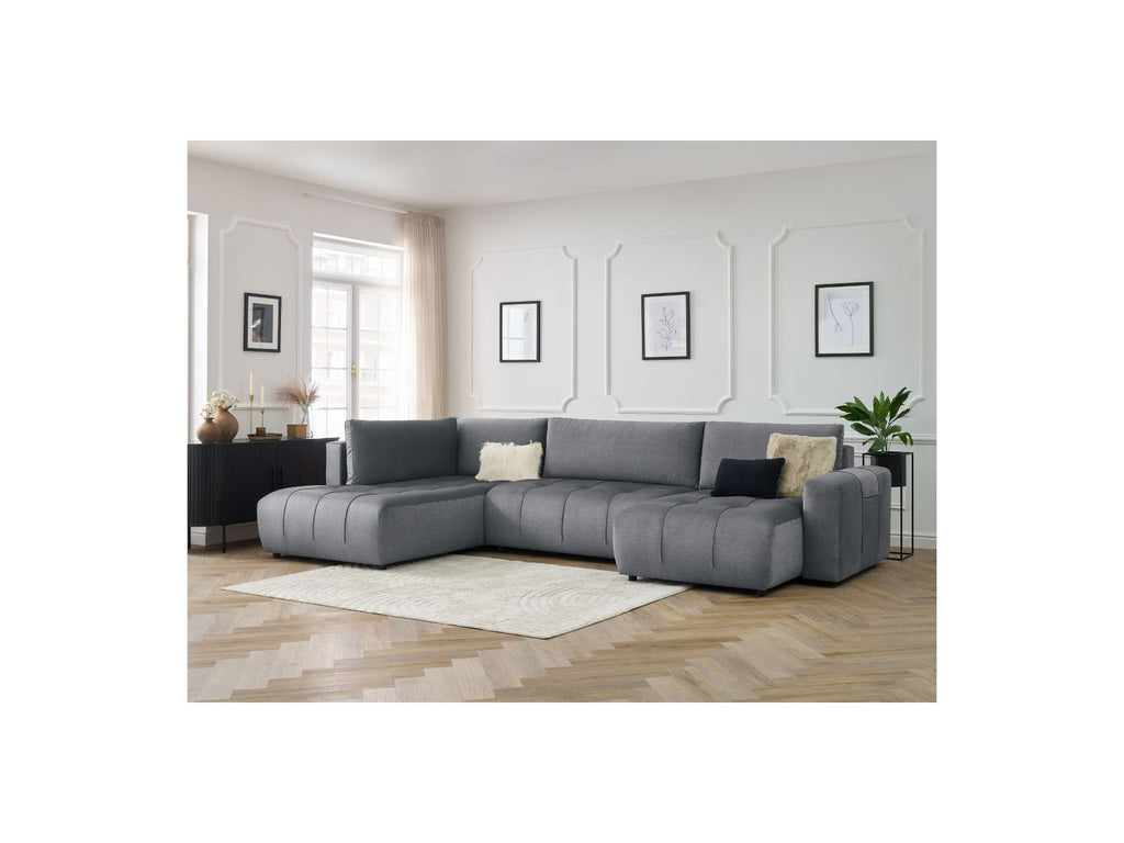 Arsene - Convertible Panoramic Sofa with Storage - Velvet - Right-hand Corner