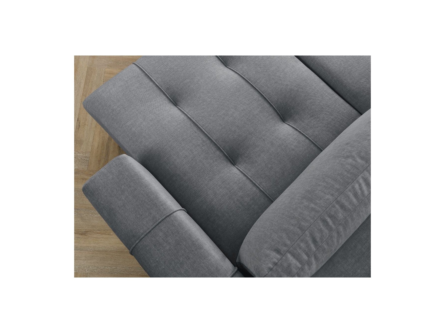 Arsene - Convertible Panoramic Sofa with Storage - Velvet - Right-hand Corner