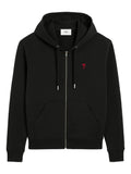 Ami Paris - Ami De Coeur Zipped Hoodie – Black