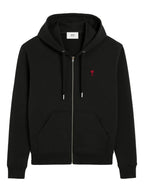 Ami Paris - Ami De Coeur Zipped Hoodie – Black