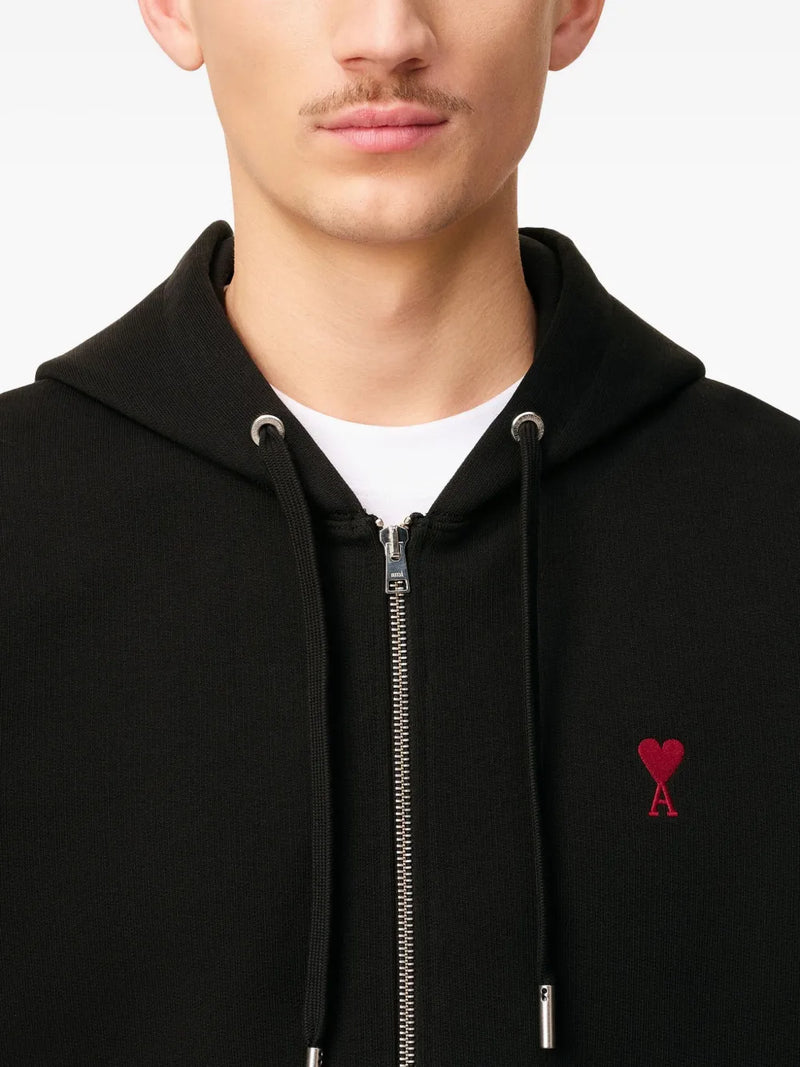 Sweat à capuche zippé Ami De Coeur – Ami Paris – Noir