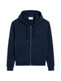 Ami Paris - Ami De Coeur Zipped Hoodie – Navy