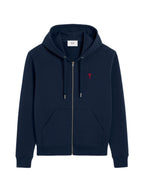 Ami Paris - Ami De Coeur Zipped Hoodie – Navy