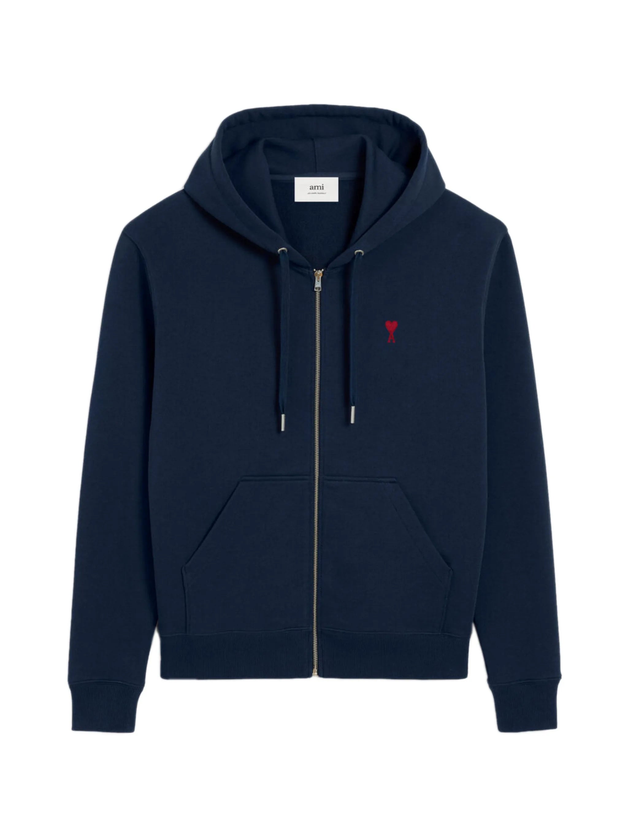 Ami Paris - Ami De Coeur Zipped Hoodie – Navy