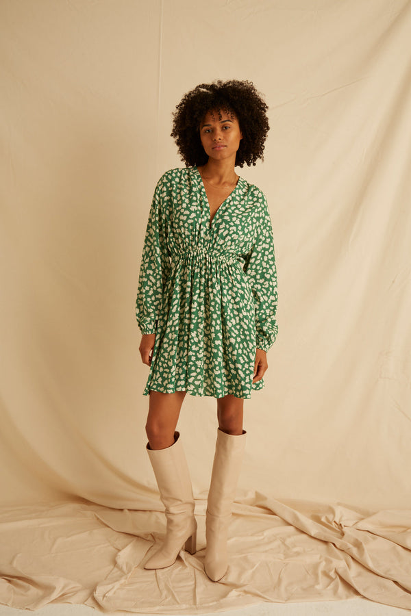 Rahma Dress - City Pop Print Green