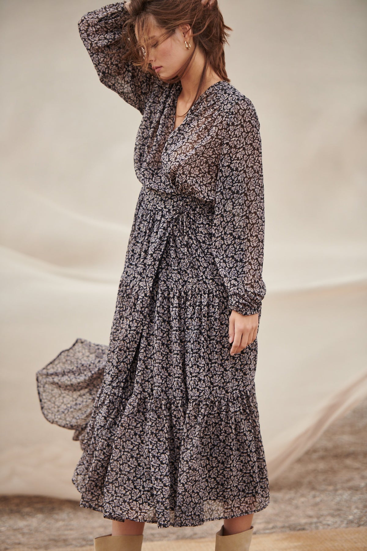 Robe Rubi - Imp Lilas Lurex Noir