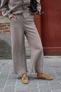 Eugene Check Trousers Ecru/Bordeaux