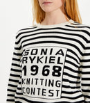 Pull - Raye Noir Et Ecru - Femme