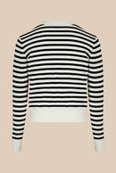 Pull - Raye Noir Et Ecru - Femme