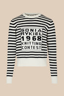 Pull - Raye Noir Et Ecru - Femme