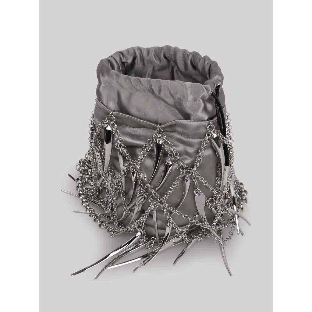 Sac Filet Tissé - Vert Argent - Femme