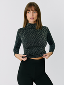 Top Zebra Shine Manches Longues