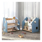 Étagère À Jouets – Bleu Clair & Rose