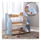 Étagère À Jouets – Bleu Clair & Rose