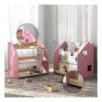 Bibliothèque & Étagère À Jouets Duo – Bleu Clair & Rose