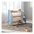 Bibliothèque & Étagère À Jouets Duo – Bleu Clair & Rose