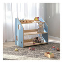 Bibliothèque & Étagère À Jouets Duo – Bleu Clair & Rose