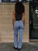 Jean Wide Leg Light Blue Coton