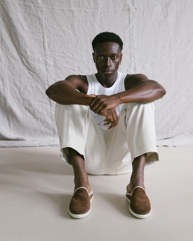 Mule cuir homme mocha Angarde lifestyle